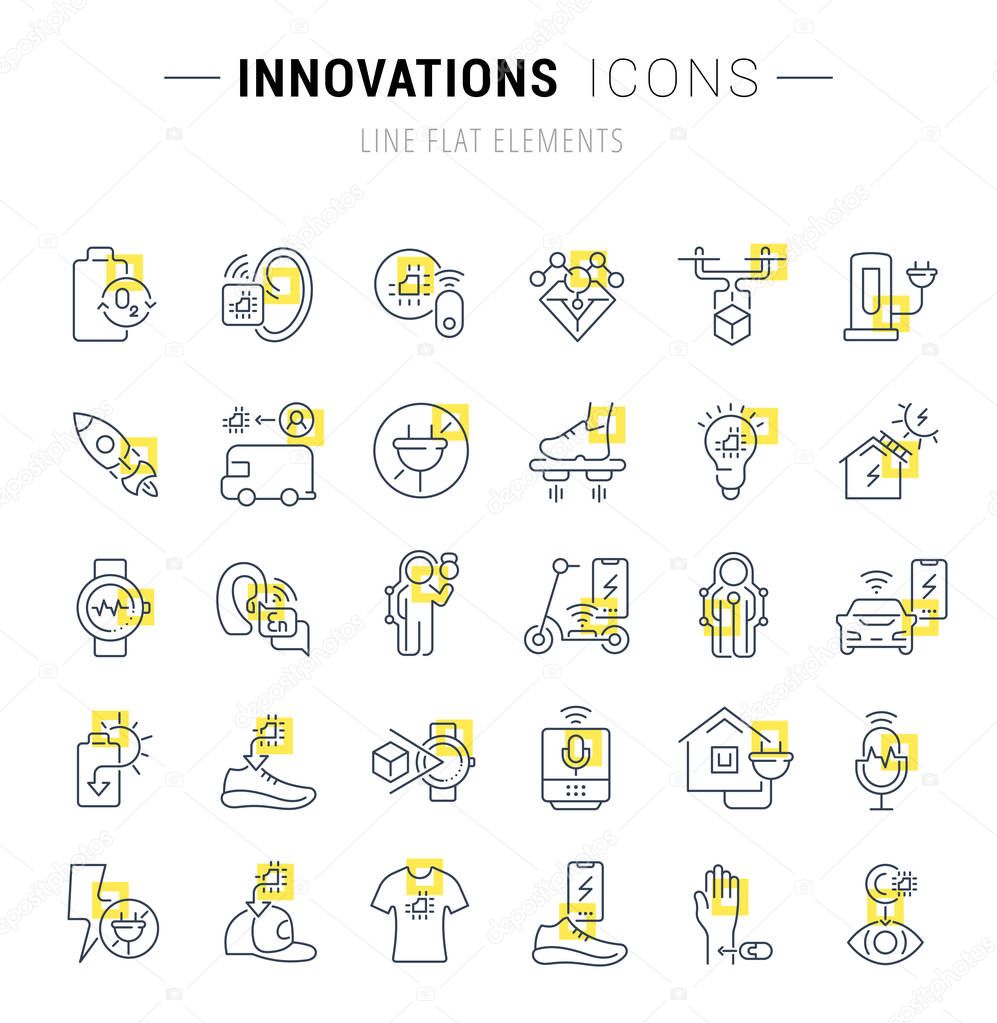 Collection Linear Icons of Innovations