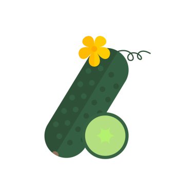 Bir Salatalık Düz İllüstrasyon