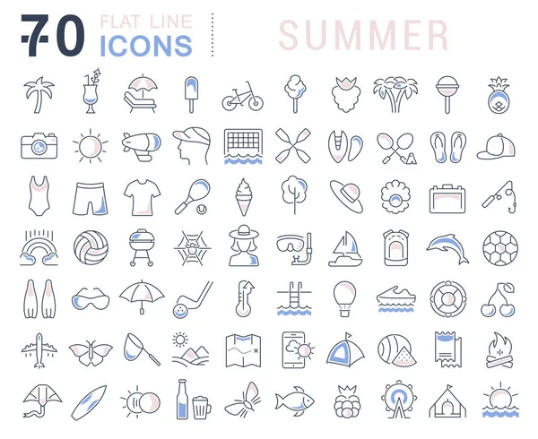 Set de iconos de línea vectorial de verano — Archivo Imágenes Vectoriales