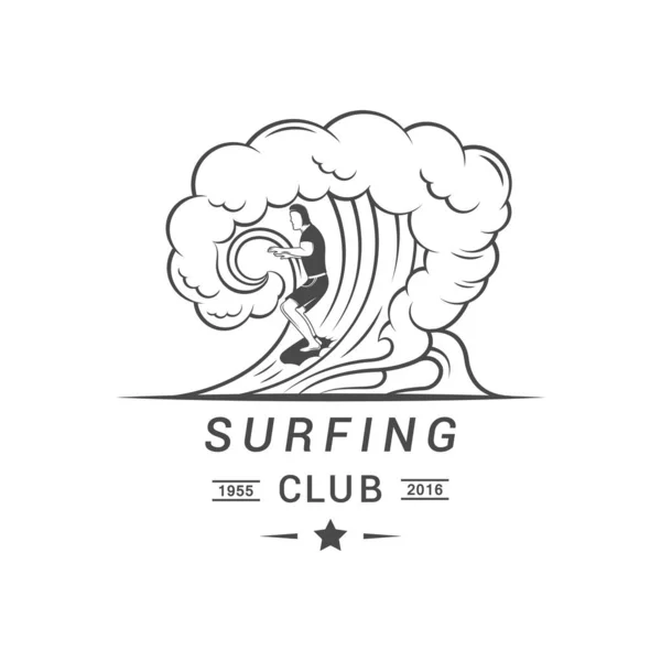 Logotyp klubu surfování. — Stockový vektor