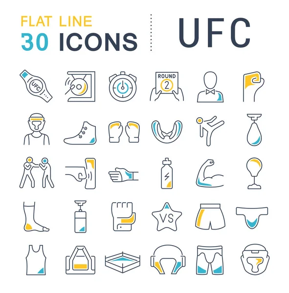 Set Vector Line Icons of UFC — Stock Vector