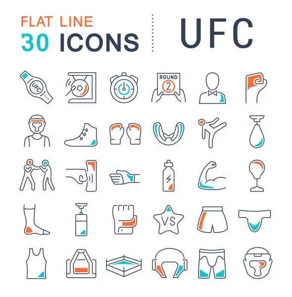 Set Vector Line Icons of UFC — Stock Vector