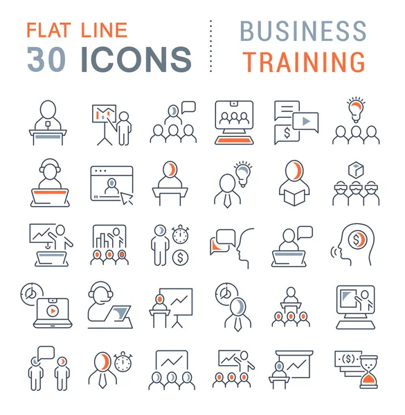 Conjunto de iconos de línea vectorial de formación empresarial — Vector de stock