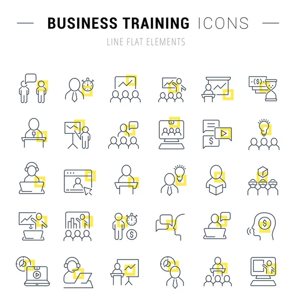 Définir les icônes vectorielles de la formation des entreprises — Image vectorielle