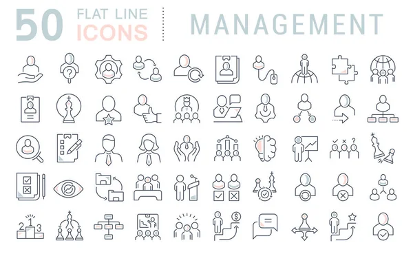 Set Vector Line Icons des Managements — Stockvektor