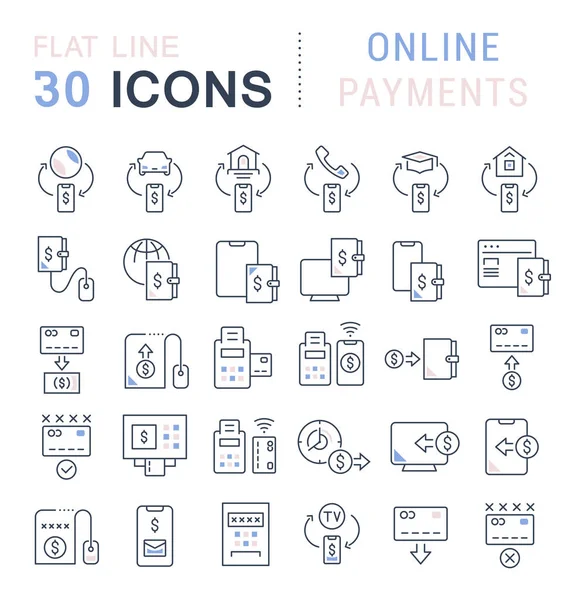 Définir les icônes vectorielles des paiements en ligne — Image vectorielle