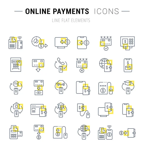 Définir les icônes vectorielles des paiements en ligne — Image vectorielle