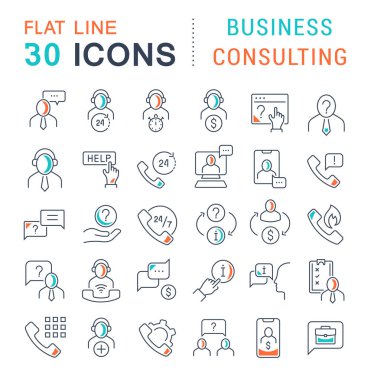 İş Danışmanlığının Vektör Satırı Simgelerini Ayarla