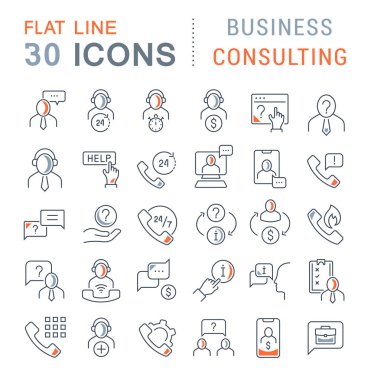 İş Danışmanlığının Vektör Satırı Simgelerini Ayarla