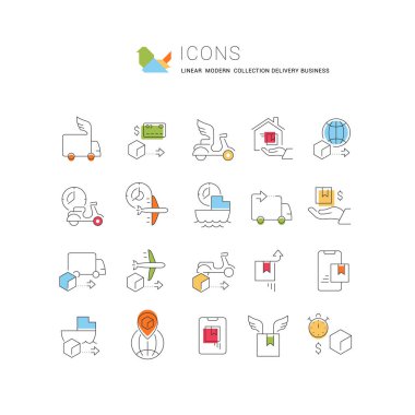 Taşıma İşlerinin Vektör Satırı Simgelerini Ayarla