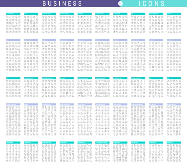 Sammlung linearer Business-Ikonen — Stockvektor