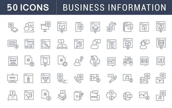 商业信息的向量线图标 — 图库矢量图片