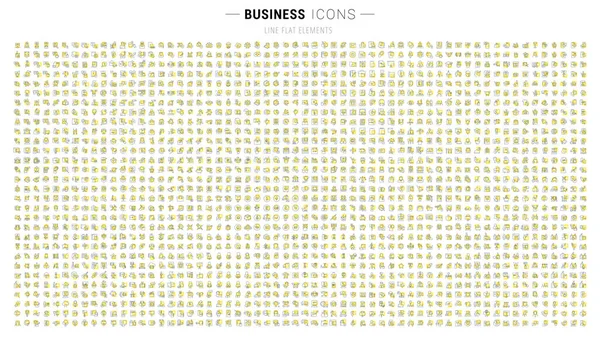 Establecer iconos lineales de negocio — Vector de stock