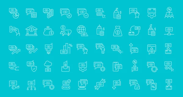 Set Vector Line Icons of Finance — Stock Vector