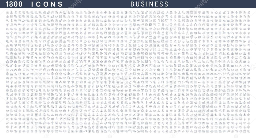 Set Linear Icons of Business