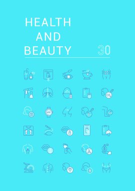 Set of Linear Icons of Health and Beauty