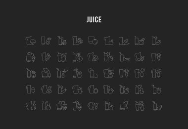 Meyve suları vektör hat Icons set.
