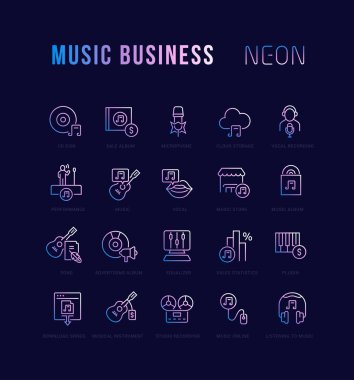 Müzik dünyasının Vektör Satırı Simgelerini Ayarla