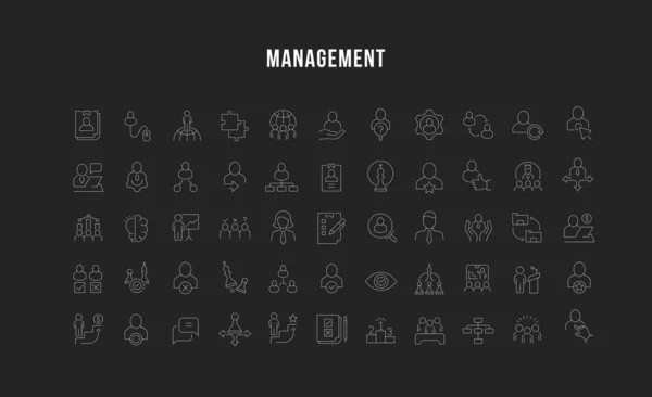 Set Vector Line Icons des Managements — Stockvektor