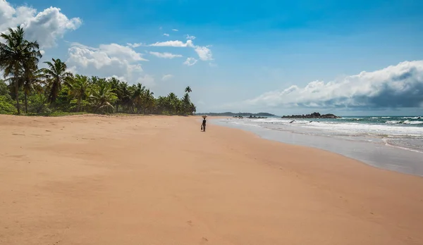 Mulher Movendo Gadgets Para Outro Lado Praia Axim Gana África — Fotografia de Stock