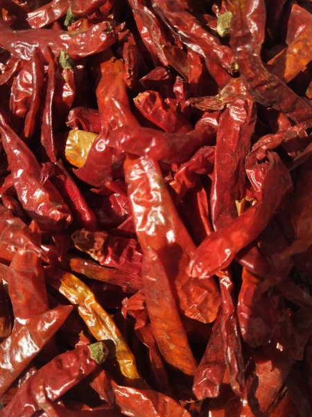 Gedroogde Rode Chili Als Voedselachtergrond — Stockfoto
