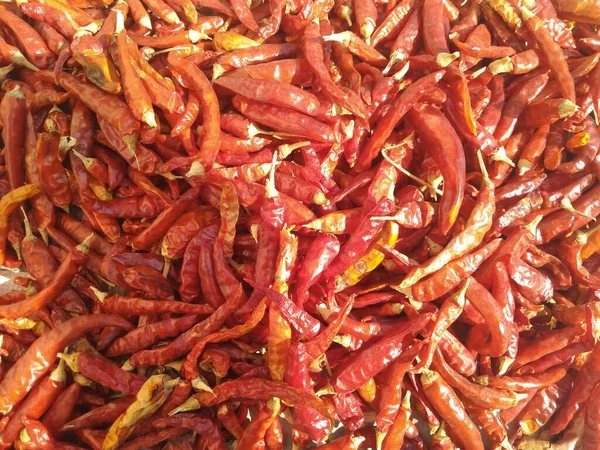 Gedroogde Rode Chili Als Voedselachtergrond — Stockfoto