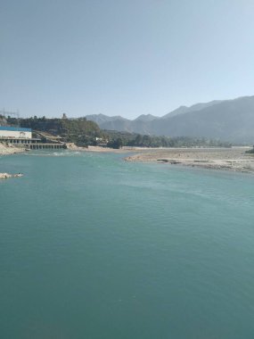 Asya 'daki su barajı manzarası, çok güzel bir arka plan.