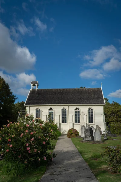 Historyczny Kościół Chrystusowy Russell Najstarszy Kościół Ocalałych Nowej Zelandii Zbudowany Obrazy Stockowe bez tantiem