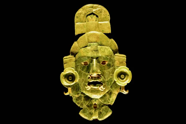 Antica maschera di giada maya — Foto Stock