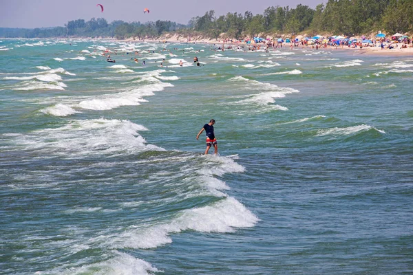 Surfing Beach Lake Ontario Eastern Canada — Stock Photo, Image