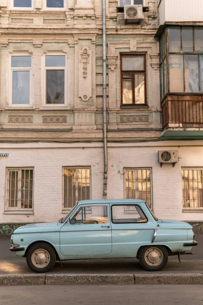Kyiv Kiev Ukraine June 2020 Old Blue Car Zaz Zaporozhets — Stock Photo, Image