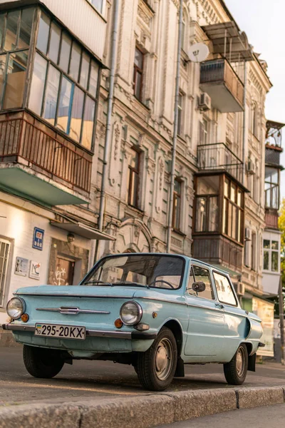 Kyiv Kiev Ukraine June 2020 Old Blue Car Zaz Zaporozhets — Stock Photo, Image