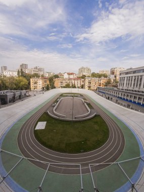Kyiv (Kiev), Ukrayna - 10 Ekim 2020: Stadyum Bisiklet Pisti