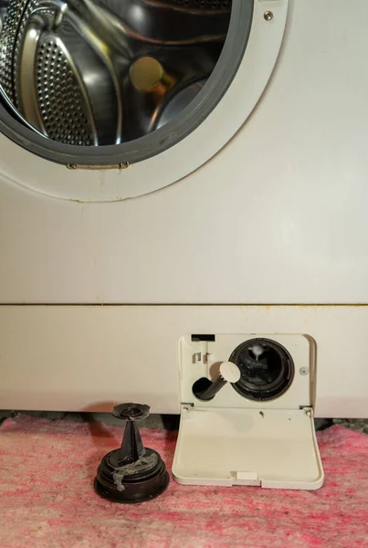 Washing Machine Filter Cleaning Filter Washing Machine Dirty — Stock Photo, Image