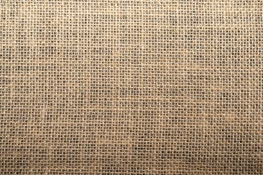 Arka plan için doğal çuval bezi ve metin için boş alan. Çuval bezi dokusu