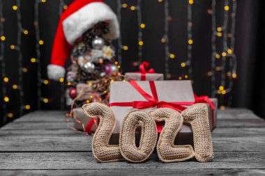 Tığ işi 2021 numaralı Noel arkaplanı.