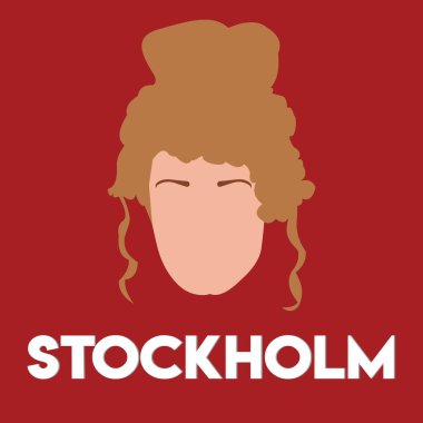 Kırmızı arka planda yüz siluetleri. Stok vektörü düz illüstrasyon