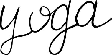 Beyaz arkaplanda izole edilmiş yoga hakkında el çizimi sevimli ifadeler..