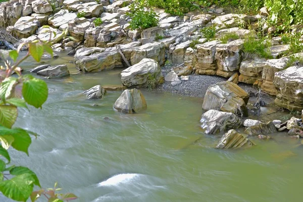 River Bed Rocky Bottom Banks — Stock Photo, Image