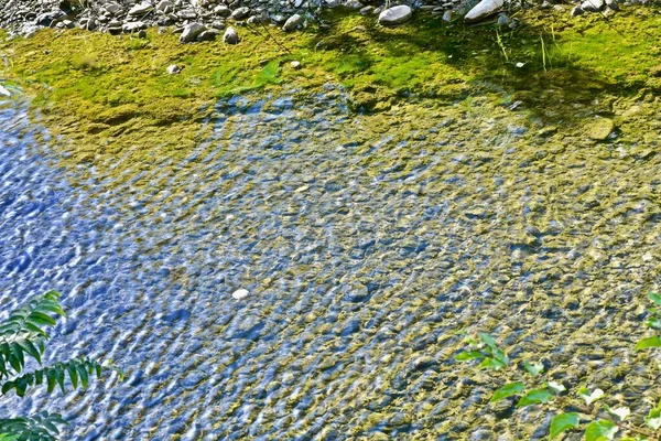Nehirdeki Yüzeyinde Küçük Dalgalar — Stok fotoğraf