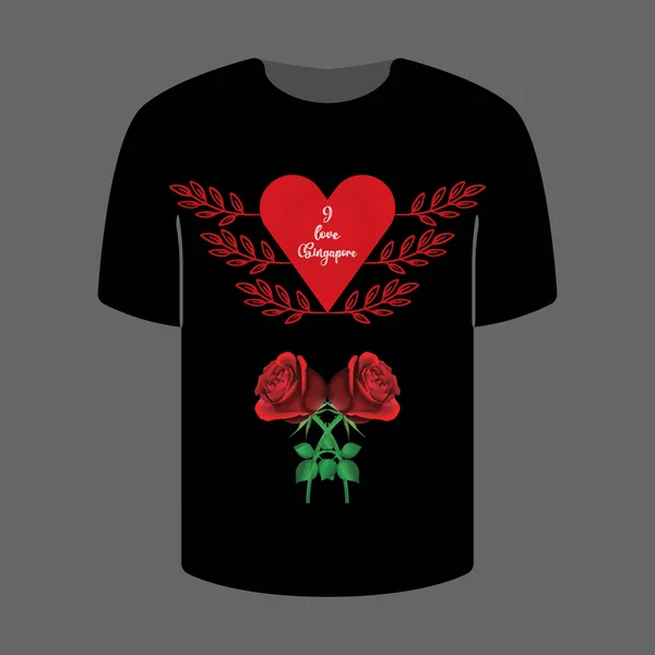 Plantilla Diseño Camiseta Love Type — Archivo Imágenes Vectoriales