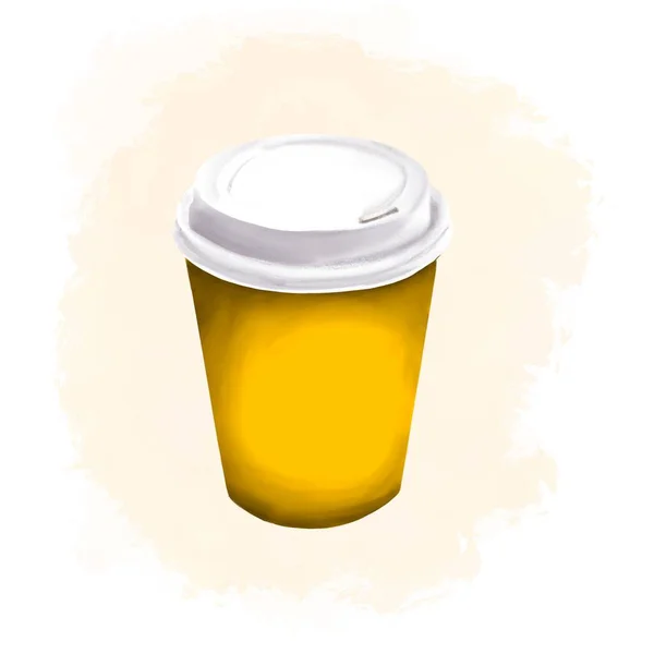 Uma Xícara Papel Para Café Chá Outras Bebidas Com Uma — Fotografia de Stock