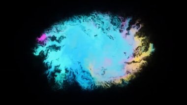 Holografik renk gradyan boyanın 4 animasyon video klibi siyah fonda kanar. Resimleri görüntülemek için grafik ögesi ya da luma mat olarak kullanılabilir.