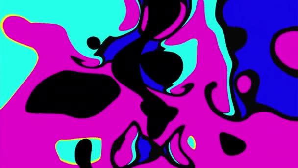 Seamlessly Looping Pink Blue Cyan Abstract Flowing Liquid Animated Background — Stock Video