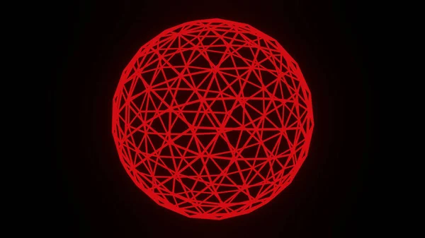 Gráfico Ilustração Esfera Círculo Vermelho Wireframe Isolado Projeto Sem Emenda — Fotografia de Stock