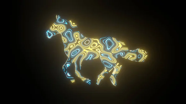 Ilustracja Grafiki Pięknej Tekstury Lub Formacji Wzorca Kształcie Ciała Konia — Zdjęcie stockowe
