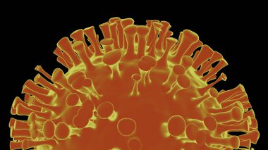 Coronavirus 2019 'un yakın çekim görüntüsünün 3 boyutlu grafiği. COVID-19 'un Macro Çekimi Coronavirus konsepti.