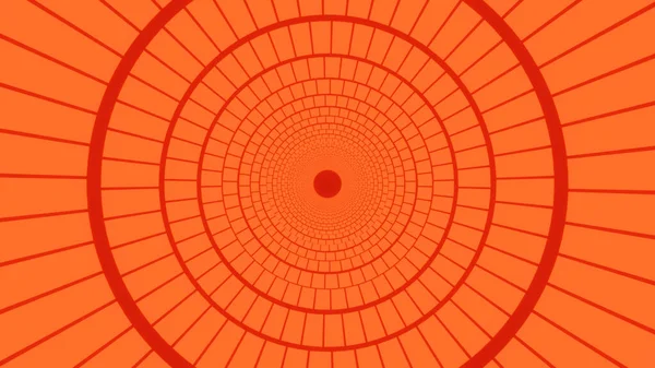 Illustration Graphic Bright Orange Circular Tunnel — Stock Photo, Image