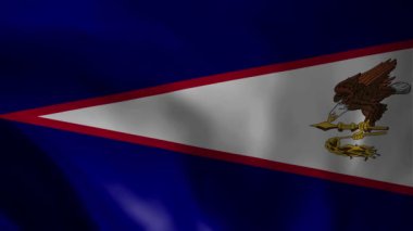 Amerikan Samoa Sallanan Bayrağı. Gerçekçi Bayrak Animasyonu. Kusursuz Döngü Arkaplanı