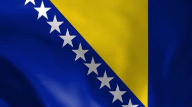 Bosna-Hersek bayrağı sallıyor, mükemmel döngü, 4K video arkaplan, resmi renkler, Ulusal Bosna-Hersek bayrağı animasyon arka planı 4k en iyi seçenek ve görüntüleriniz için uygun